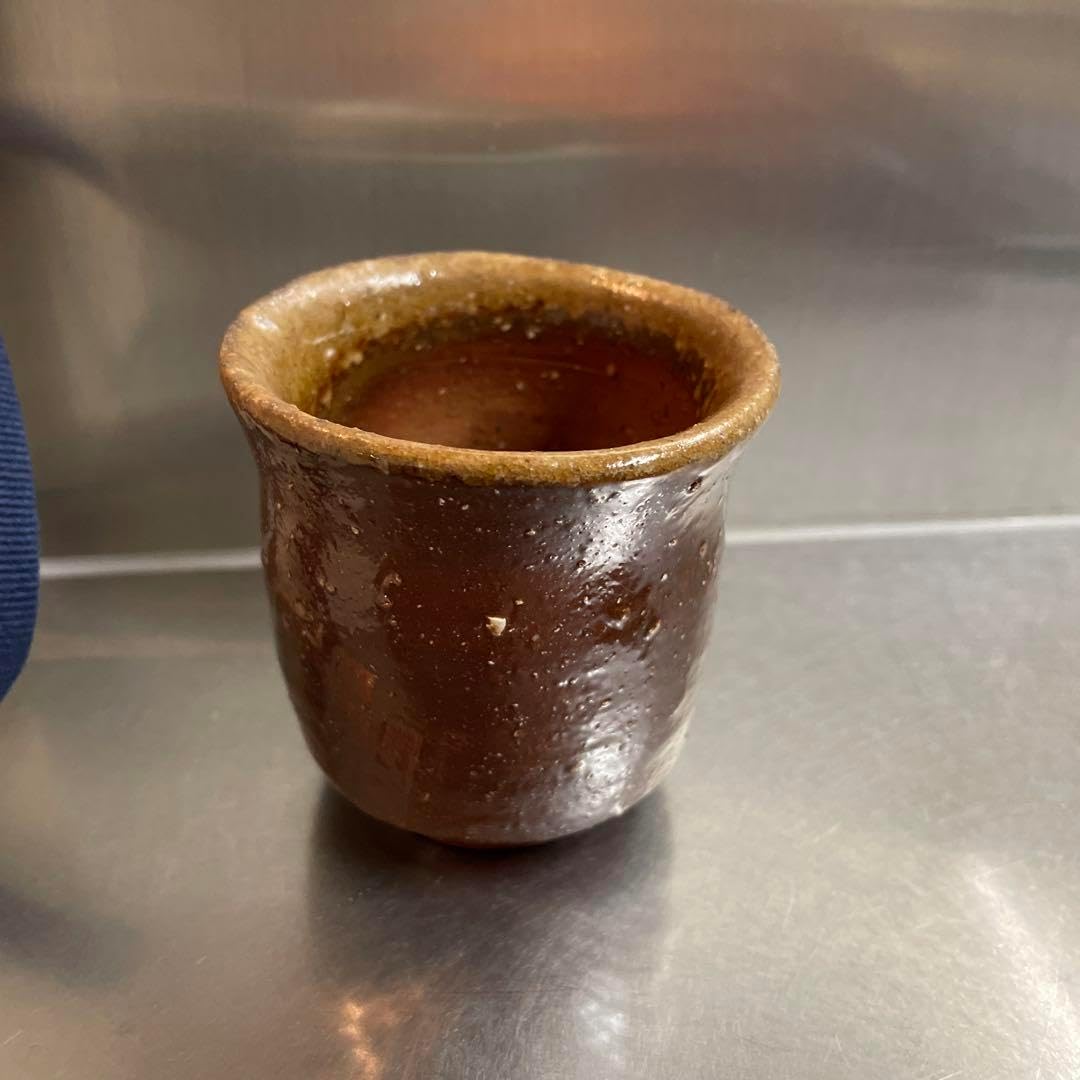 花◇人間国宝【伊勢崎淳】作 備前酒呑 ぐい呑み 酒盃 酒器 共